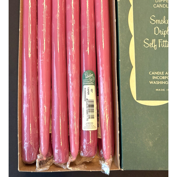 12 Patrician Rosewood Classic 15" Hand Dipped Dripless Taper Dinner Candles - Picture 4 of 5